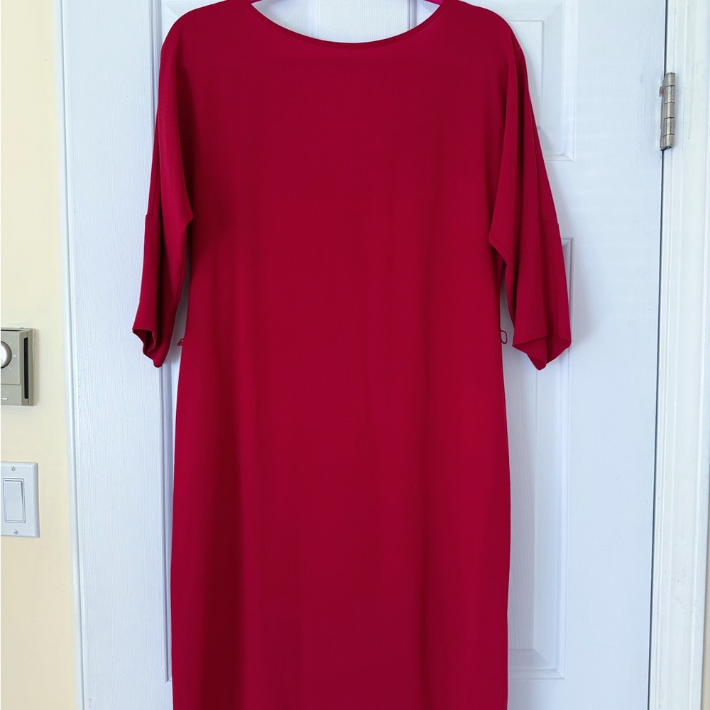 Babaton Raspberry Red Silk Crepe Dress